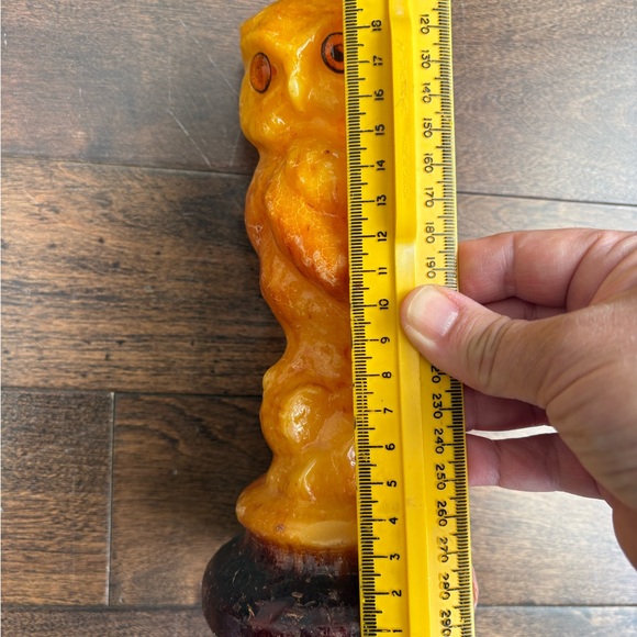 MCM 1970s Vintage Orange Owl Candle approx 8.6 inches tall - Picture 3 of 9